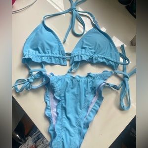 Light blue ruffle Amazon bikini
